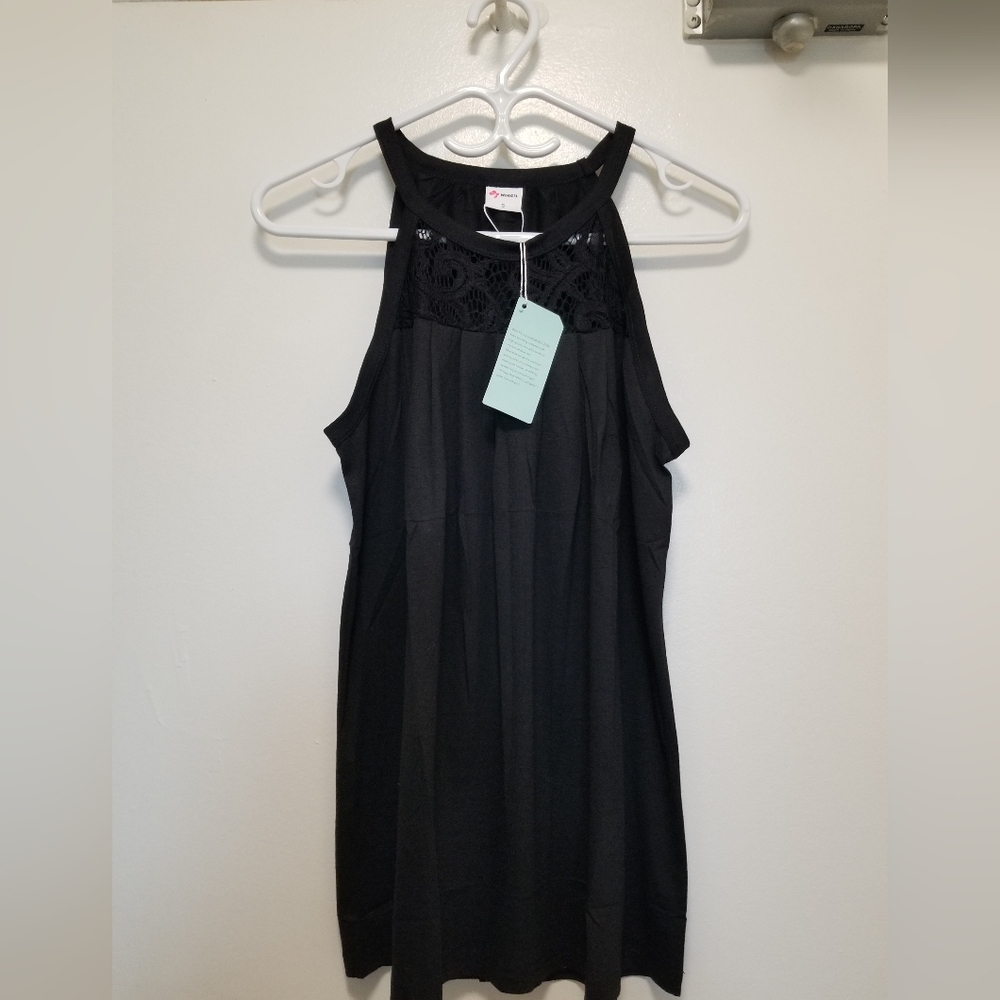 Black Top with Lace Brand new with tag Size Small